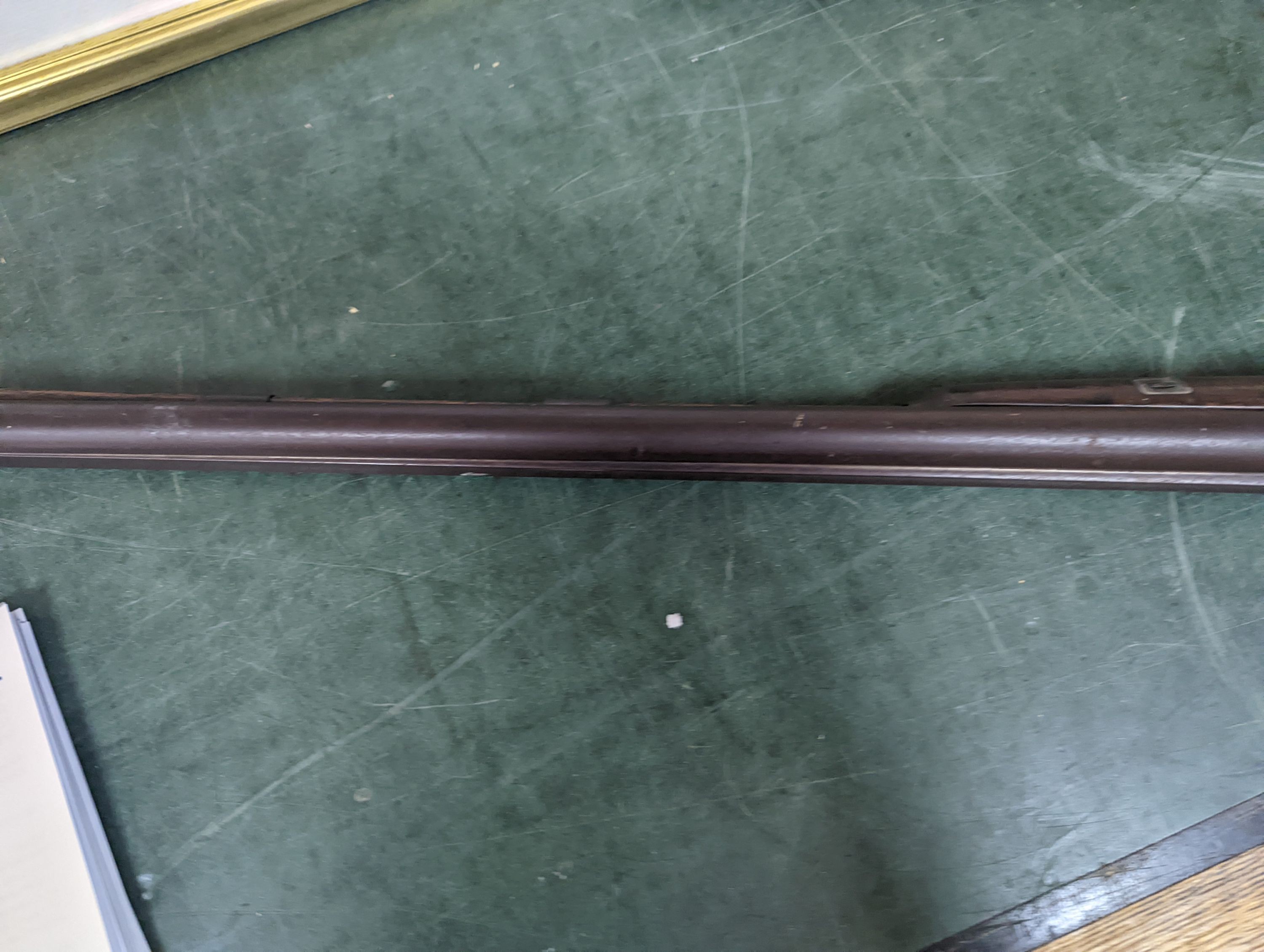 Two 19th century percussion muskets, 103cm. max., one double-barrelled